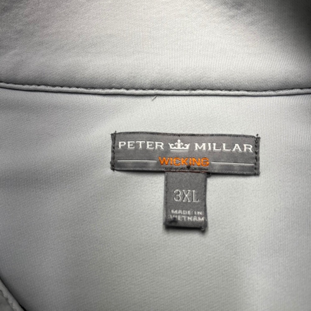 Peter Millar Perth  Wicking Men 3XL 1/4 Zip Pullover Black Applied Felts Stretch - Picture 2 of 11